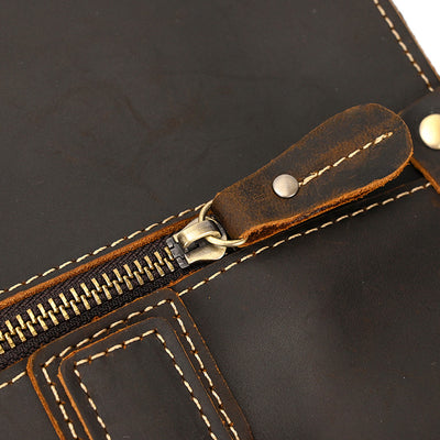 Maletín de Cuero Crazy Horse Retro 14 Pulgadas para Ejecutivos - Image 12