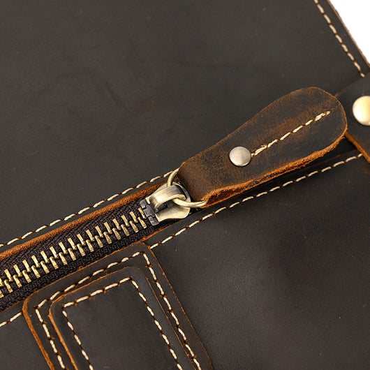 Maletín de Cuero Crazy Horse Retro 14 Pulgadas para Ejecutivos - Image 12