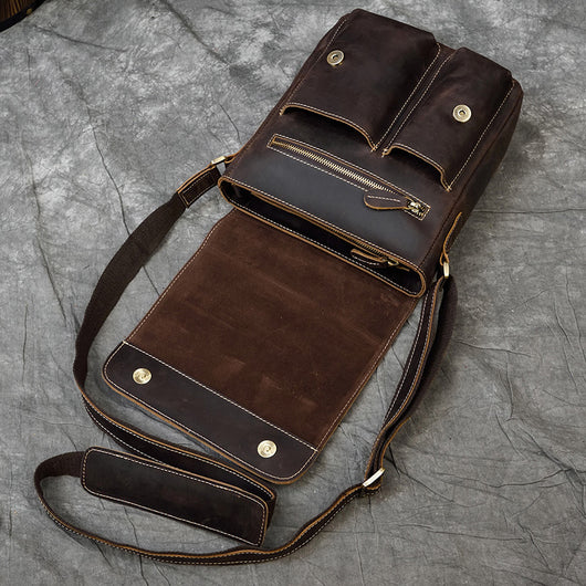 Bolso de Cuero Genuino para Hombre con Bandolera Simple - Image 4