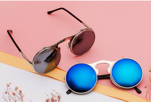 Gafas de Sol Steampunk Retro Abatibles Marco Redondo Metal - Image 27