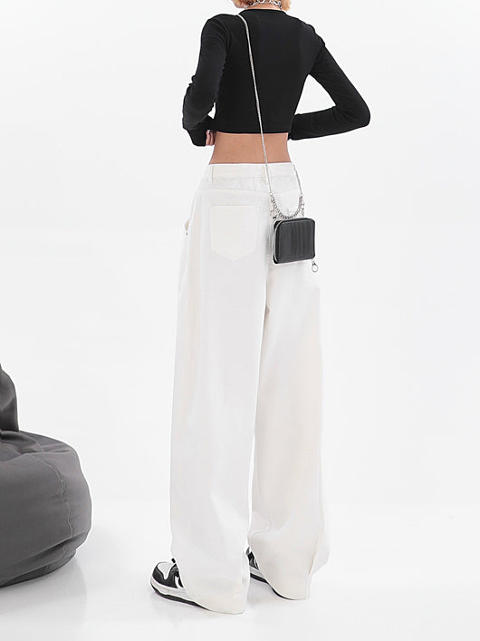 Pantalón Recto Cintura Alta Diseño Minimalista Tendencia Street Style - Image 13