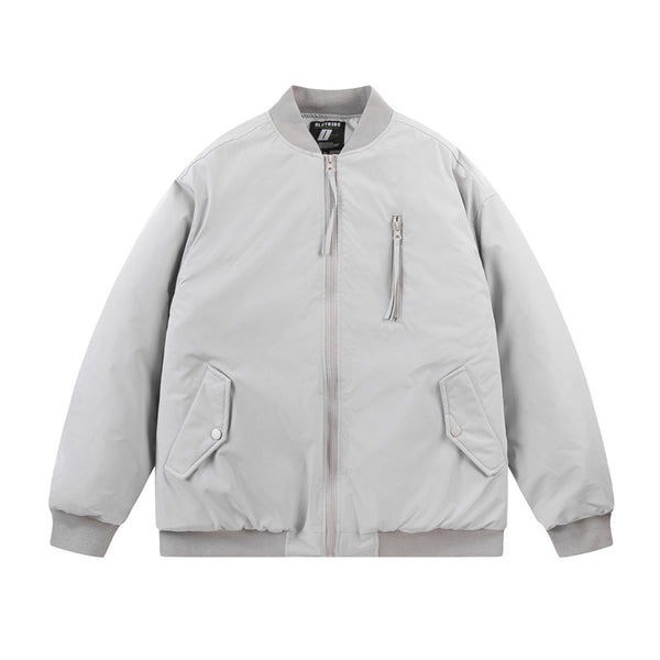 Chaqueta Acolchada de Algodón con Cuello Mao y Múltiples Bolsillos