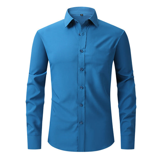 Camisa Elástica de Talla Grande para Hombre de Manga Larga - Image 4