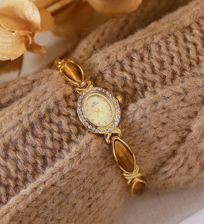 Reloj de Cadena Ojo de Tigre Natural - Diseño Vintage Clásico - Image 15