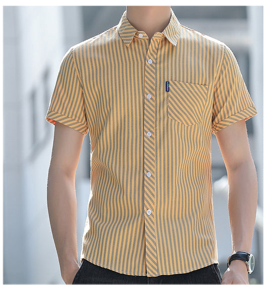Camisa de Verano para Hombre a Rayas Resistente a Arrugas - Image 25
