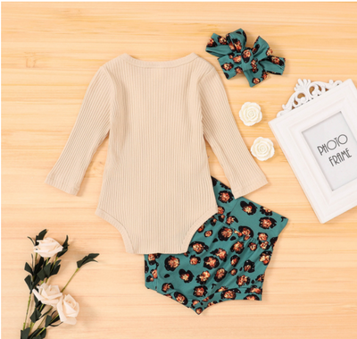 Conjunto de Algodón Estampado Verde para Niña - Image 5