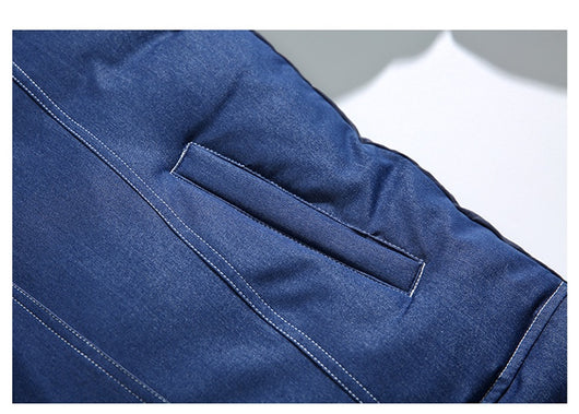 Abrigo Denim Acolchado Retro Americano para Hombre - Image 25