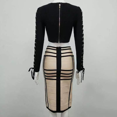Vestido Strapless Dos Piezas con Lazada Cruzada - Image 10