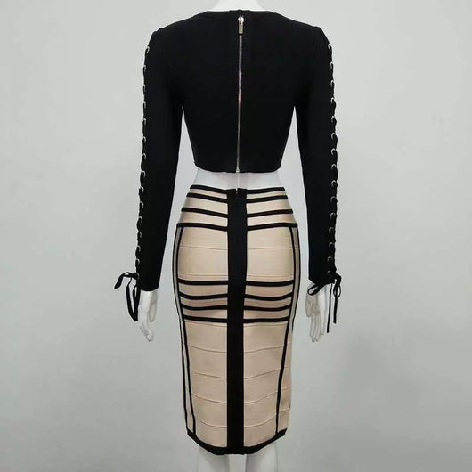 Vestido Strapless Dos Piezas con Lazada Cruzada - Image 10