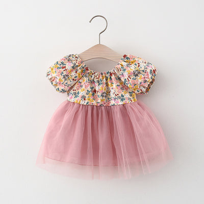 Vestido Infantil Floral Manga Corta - Image 5