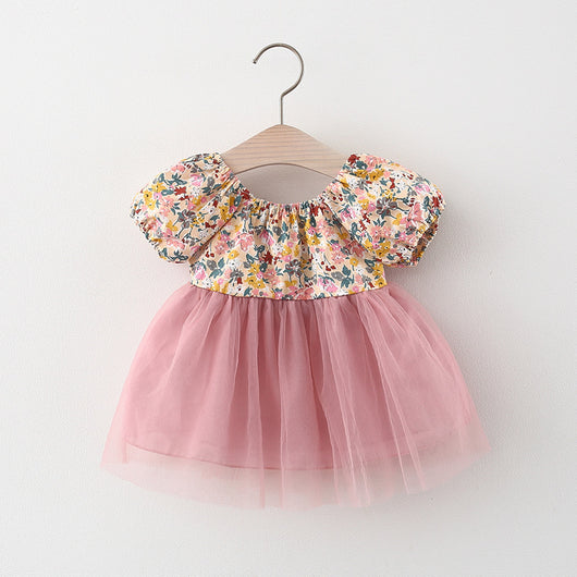 Vestido Infantil Floral Manga Corta - Image 5