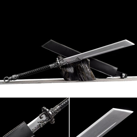 Sable Tradicional Forjado Integral de Dos Manos - Arma Fría Auténtica Estilo Tang