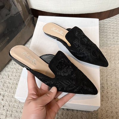 Pantuflas Bordadas Baotou Estilo Nacional para Mujer - Comodidad de Verano - Image 8