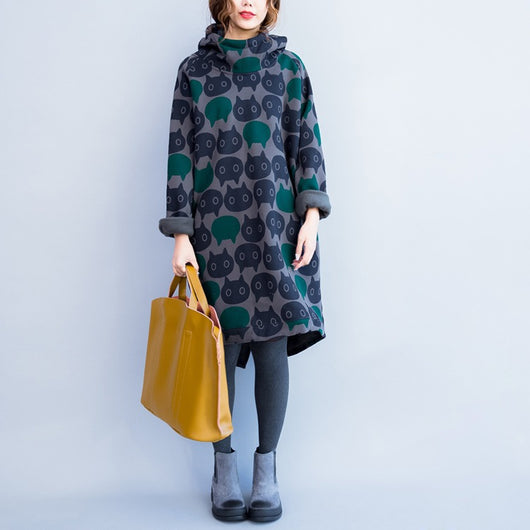 Suéter Hoodie Estampado Grueso para Mujer - Image 3