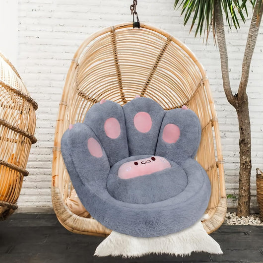 Cojín de Piso con Forma de Pata de Gato - Almohada Extraíble de Felpa para Silla Gamer y Descanso - Image 9
