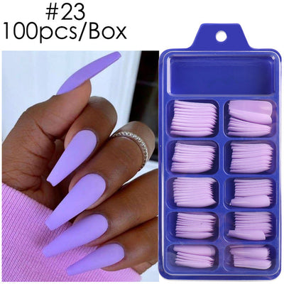 Uñas Postizas de Pasta Completa con Durabilidad Extendida - Acabado Ballet Azul - Image 61