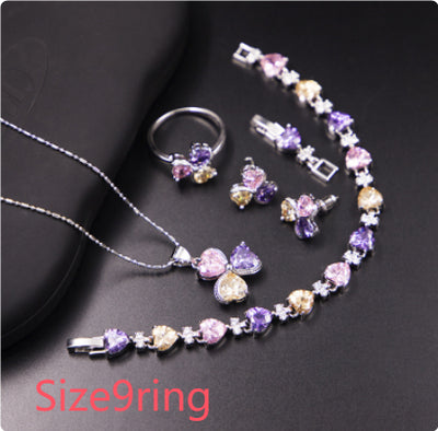 Conjunto de Joyería Trébol de Zirconia para Mujer - Image 20