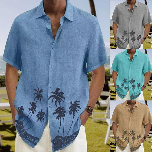 Camisa Casual Playa de Moda para Hombre Manga Corta