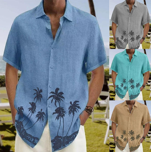 Camisa Casual Playa de Moda para Hombre Manga Corta