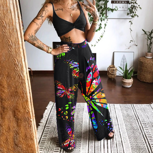 Conjunto Tirantes Estampado con Pantalón Negro - Image 3