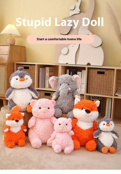 Peluche Elefante y Cerdo Gris de la Serie Lazy - Juguete Suave - Image 18