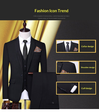 Traje de Novio Tres Piezas Color Sólido Premium - Image 23