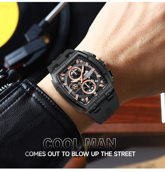 Reloj de Pulsera Hombre Impermeable con Calendario y Seis Agujas - Image 11
