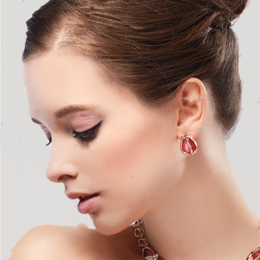 Conjunto de Collar y Aretes de Tulipán Lujo - Image 4
