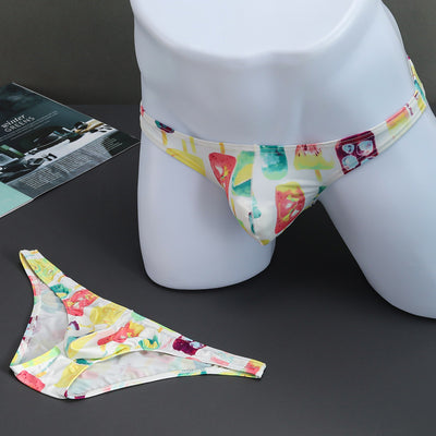 Slip Masculino de Malla Transpirable Tanga Baja con Estampado - Image 16