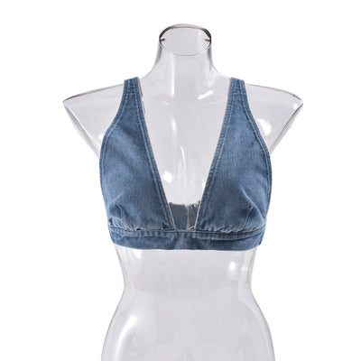 Top Denim Lavado Sexy con Cierre Posterior - Image 10
