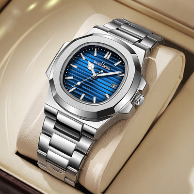 Reloj de Hombre Acero Inoxidable Doble Calendario con Esfera Luminosa - Image 20