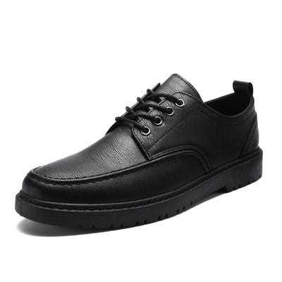 Zapatos Casuales de Cuero Negro con Cordones para Hombre Talla Grande Estilo Británico - Image 4