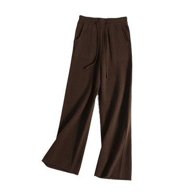 Pantalón Ancho de Cintura Alta con Cordón en Lana Suave y Textura Esponjosa - Image 2