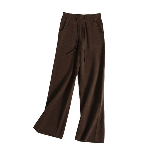 Pantalón Ancho de Cintura Alta con Cordón en Lana Suave y Textura Esponjosa - Image 2