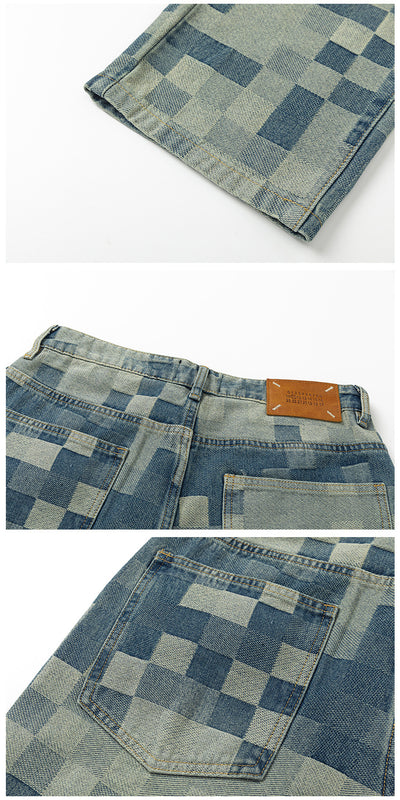 Chamarra Denim Mosaico Estilo Coreano para Hombre - Image 8