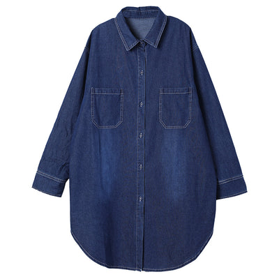 Vestido Camisero Denim Estampado Largo - Image 10