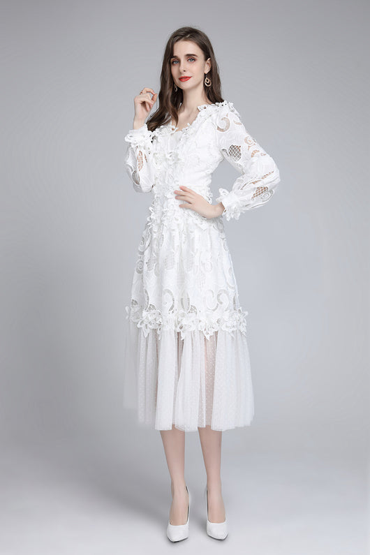 Vestido Hueco Bordado Cintura Esbelta para Mujer - Image 17
