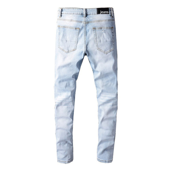 Jeans Azul Claro con Roturas Desgarradas