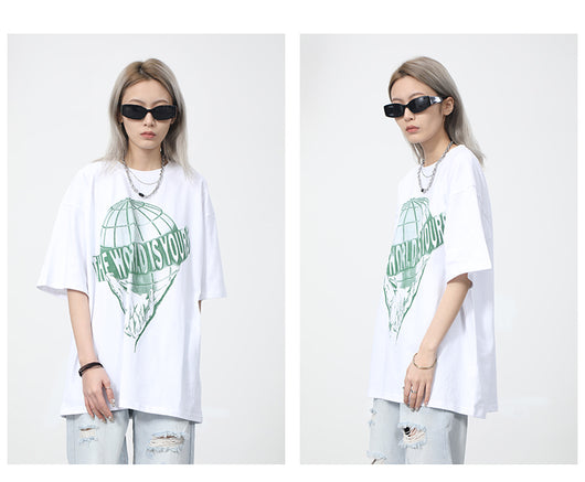 Playera Pareja Estampado Mitad Tierra con Letras - Image 12