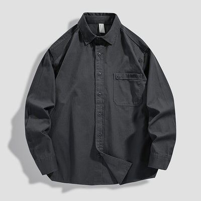 Camisa de Algodón Pesado Estilo Americano para Hombre - Image 7