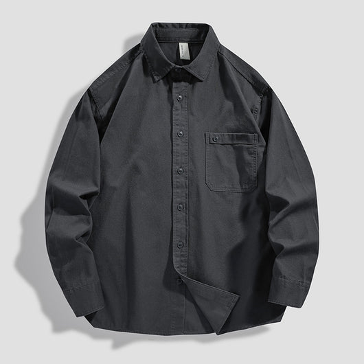 Camisa de Algodón Pesado Estilo Americano para Hombre - Image 7