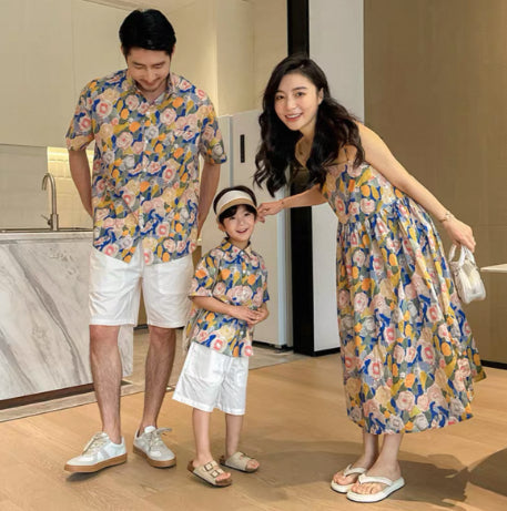Falda Estampada Efecto Tyndall con Juego Coordinado Padre-Hijo