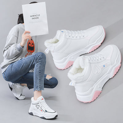 Zapatillas Deportivas Altas de Algodón y Cachemir para Mujer