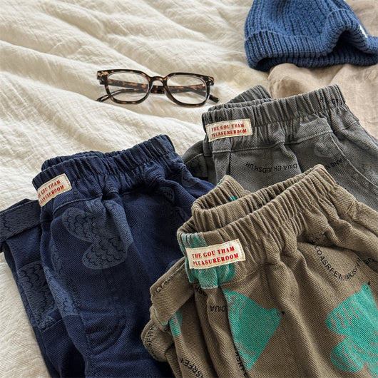 Pantalones Casuales de Algodón Lavado para Niños - Image 3