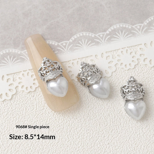 Accesorios de Decoración de Uñas con Moño de Circón Plateado - Image 24