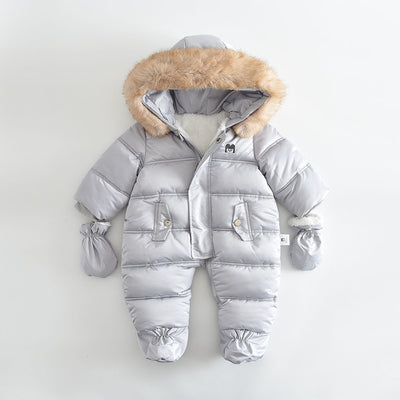 Mameluco Bebé con Capucha y Forro Polar Grueso - Image 8