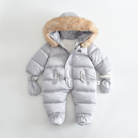 Mameluco Bebé con Capucha y Forro Polar Grueso - Image 8