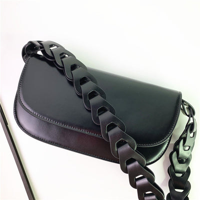 Bolso Bandolera Tejido de Cuero Genuino Estilo Baguette - Image 9