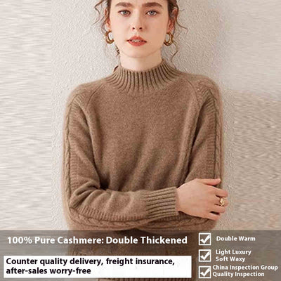 Suéter de Cachemira Pura para Otoño e Invierno - Tejido Grueso - Image 3