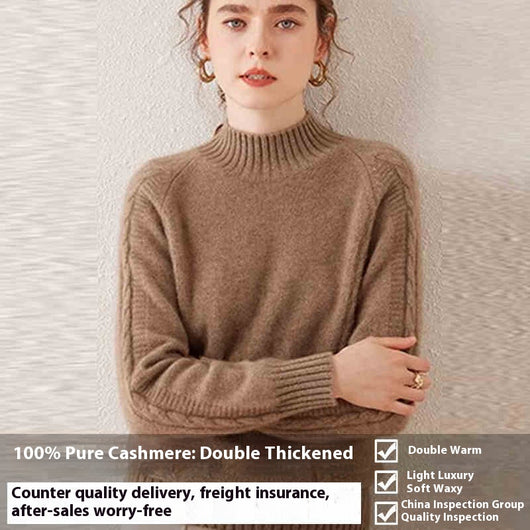 Suéter de Cachemira Pura para Otoño e Invierno - Tejido Grueso - Image 3